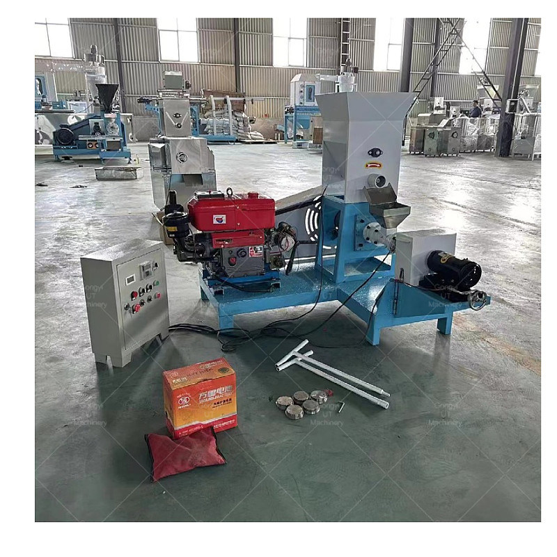 자동 작업 400-500KG/H 애완 동물 먹이를위한 상업용 떠있는 생선 먹이 펠렛 기계